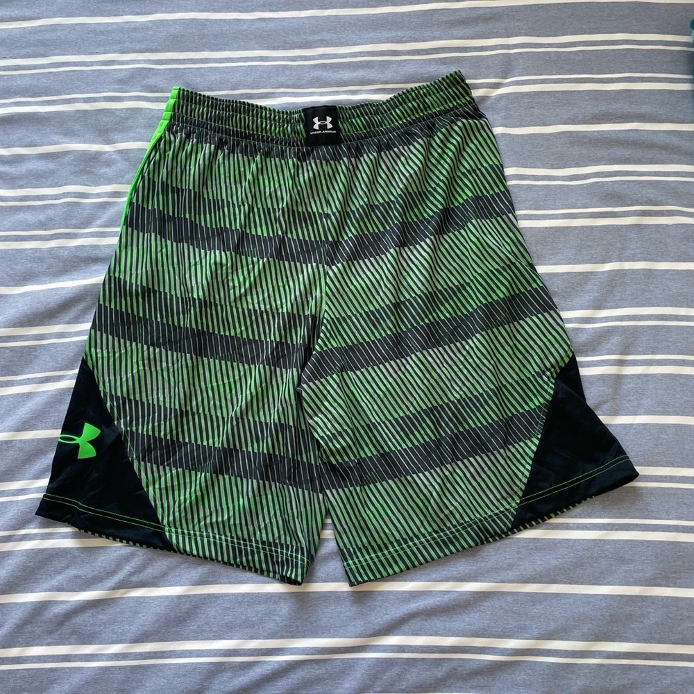 Under Armour Men's Green Striped Shorts